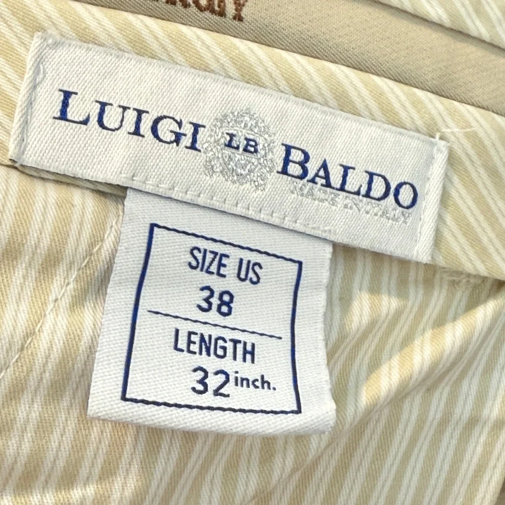Luigi Baldo Mens 38x32 Tollegno 1900 Pure Linen Pleated Trousers Cream Italy